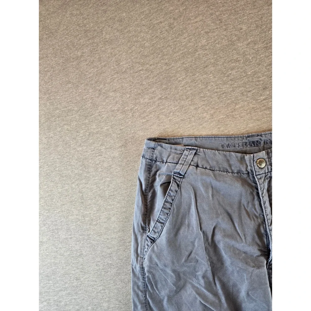 American Eagle Cargo Pants‎ Women 12 Blue Super High Rise Baggy Wide Leg Utility